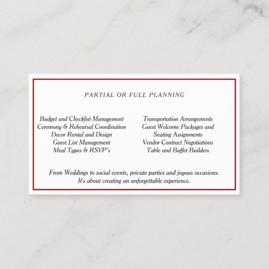 Elegante roze rozen gouden bruiloft event planner visitekaartje (Achterkant)