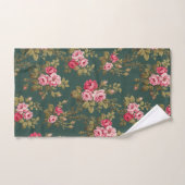 Elegante Roze Rozen-Groene Achtergrond Bad Handdoek (Handdoek)
