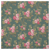 Elegante  Roze Rozen-Groene Achtergrond Stof (Swatch)