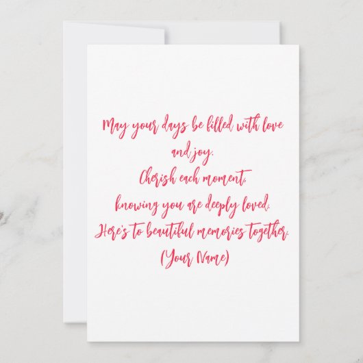 Elegante roze rozen hart met al mijn liefde kaart (Achterkant)