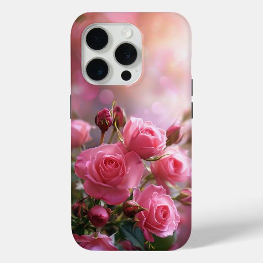 Elegante Roze Rozen Hoesje (Achterkant)