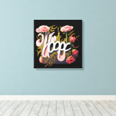 Elegante Roze Rozen Hoop Typografie Canvas Afdruk (Insitu (Houten vloer))