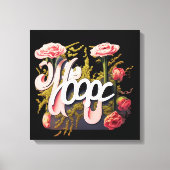 Elegante Roze Rozen Hoop Typografie Canvas Afdruk (Voorkant)