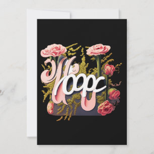 Elegante Roze Rozen Hoop Typografie Kaart