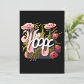 Elegante Roze Rozen Hoop Typografie Kaart (Staand voorkant)
