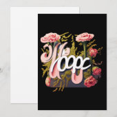 Elegante Roze Rozen Hoop Typografie Kaart (Voorkant / Achterkant)