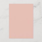 Elegante Roze Rozen Huwelijksdetails Kaart (Achterkant)