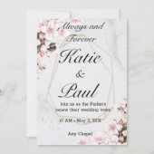 Elegante Roze Rozen Huwelijksuitnodiging Kaart (Voorkant)