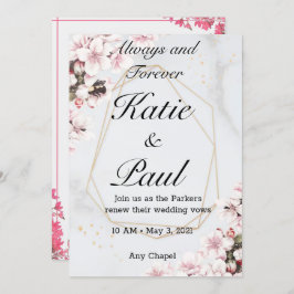 Elegante Roze Rozen Huwelijksuitnodiging Kaart