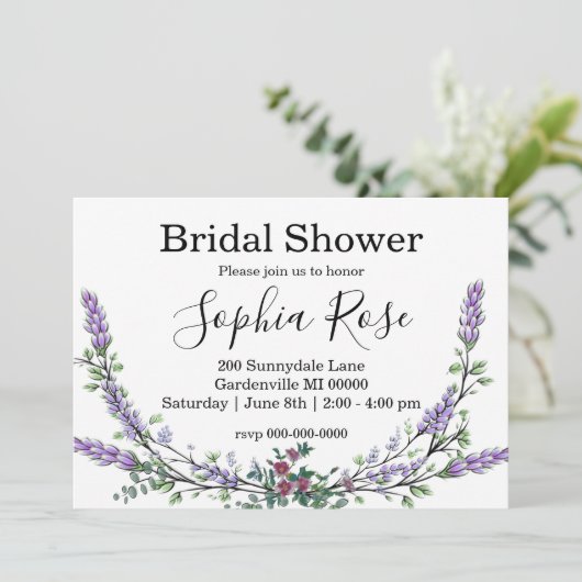 Elegante roze rozen lavendel Vrijgezellenfeest Kaart (Staand voorkant)