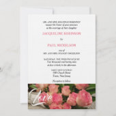 Elegante Roze Rozen Liefde Roze Wit Kaart (Voorkant)