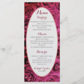 Elegante Roze Rozen Luxe Trouwmenu Menu (Voorkant)