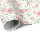 Elegante Roze Rozen met Blos Cadeaupapier (Rol Hoek)