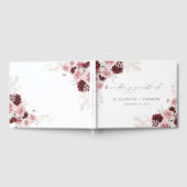 Elegante roze rozen met burgundy tint bloemen brui gastenboek (Volledig)