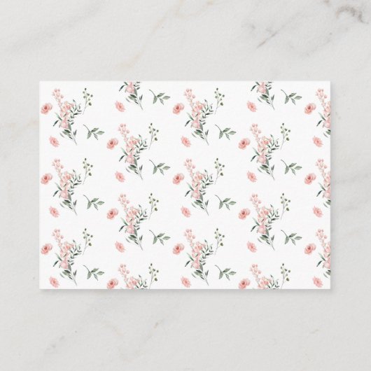 Elegante roze rozen met vlinders Baby shower Informatiekaartje (Achterkant)