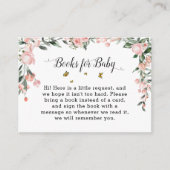 Elegante roze rozen met vlinders Baby shower Informatiekaartje (Voorkant)