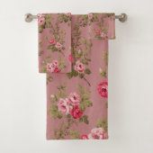 Elegante  Roze Rozen-oude Rozen achtergrond Bad Handdoek (Insitu)