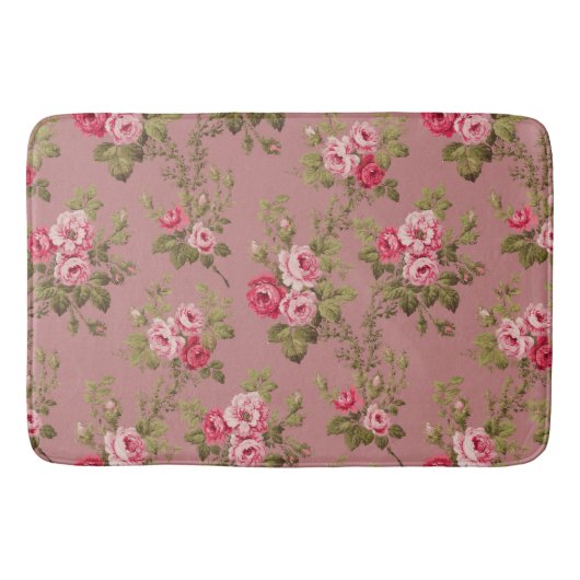 Elegante  Roze Rozen-oude Rozen achtergrond Badmat (Voorkant)