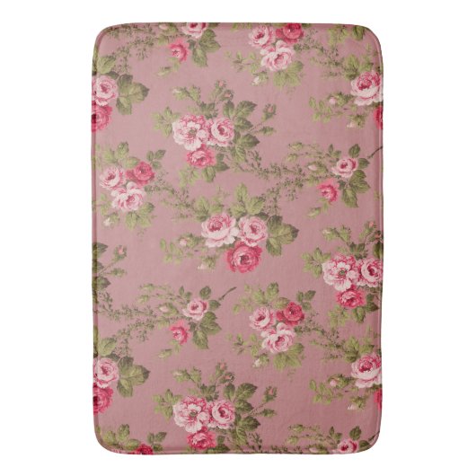 Elegante  Roze Rozen-oude Rozen achtergrond Badmat (Voorkant Verticaal)