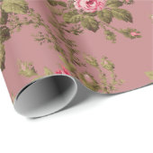 Elegante  Roze Rozen-oude Rozen achtergrond Cadeaupapier (Rol Hoek)