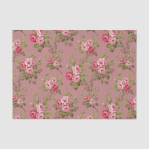 Elegante Roze Rozen-oude Rozen achtergrond Tissuepapier