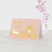 Elegante Roze Rozen Paard en Koets Foto Dankjewel Folie Wenskaart (Orchidee)