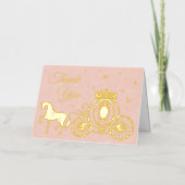 Elegante Roze Rozen Paard en Koets Foto Dankjewel Folie Wenskaart (Voorkant)