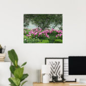 Elegante Roze Rozen Poster (Thuiskantoor)