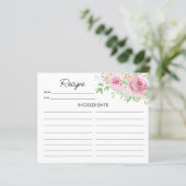 Elegante Roze Rozen Receptkaart (Staand voorkant)
