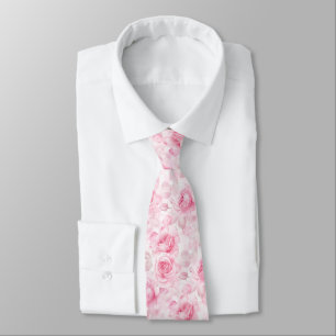 Elegante roze rozen stropdas