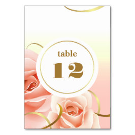 Elegante Roze Rozen Tafel Nummer Kaarten