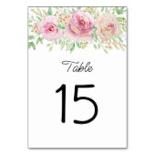 Elegante Roze Rozen Tafelnummer (Voorkant)