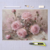 Elegante Roze Rozen Tissuepapier (Craft)