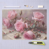 Elegante Roze Rozen Tissuepapier (Craft)