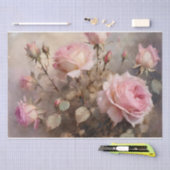 Elegante Roze Rozen Tissuepapier (Craft)