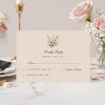 Elegante Roze Rozen Trouw RSVP Kaart