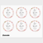 Elegante Roze Rozen Trouwcadeau Bedankt Ronde Sticker (Vel)