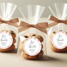 Elegante Roze Rozen Trouwcadeau Bedankt Ronde Sticker