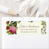 Elegante Roze Rozen Trouwdag Etiket (Insitu)