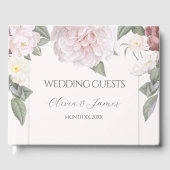 Elegante roze rozen tuin bruiloft gastenboek (Voorkant)