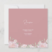 Elegante Roze Rozen Tuin Bruiloft Kaart (Achterkant)