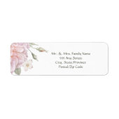Elegante roze rozen tuin bruiloft label (Voorkant)