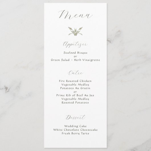 Elegante roze rozen tuin bruiloft menu (Achterkant)