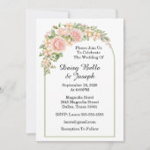 Elegante Roze Rozen Tuin Kaart (Voorkant)