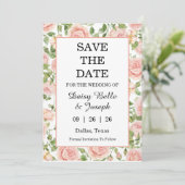 Elegante Roze Rozen Tuin  Save The Date (Staand voorkant)