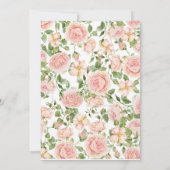 Elegante Roze Rozen Tuin  Save The Date (Achterkant)