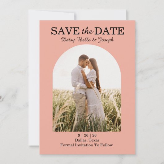 Elegante Roze Rozen Tuin Save The Date (Voorkant)