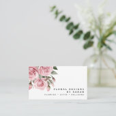 Elegante Roze Rozen Visitekaartjes (Staand voorkant)