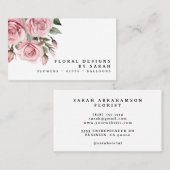 Elegante Roze Rozen Visitekaartjes (Voorkant / Achterkant)