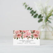 Elegante roze rozen Visitekaartjes (Staand voorkant)